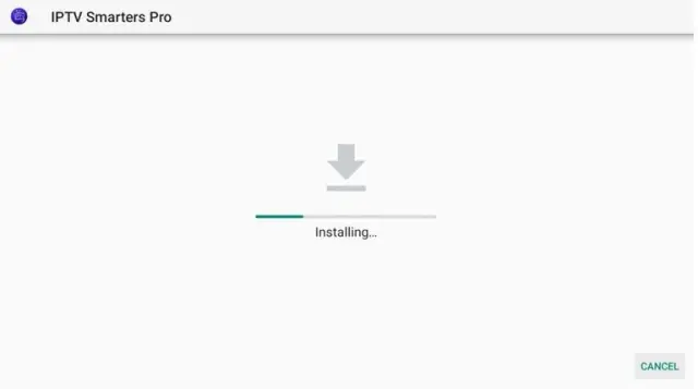 Confirmation de l'installation d'IPTV Smarters