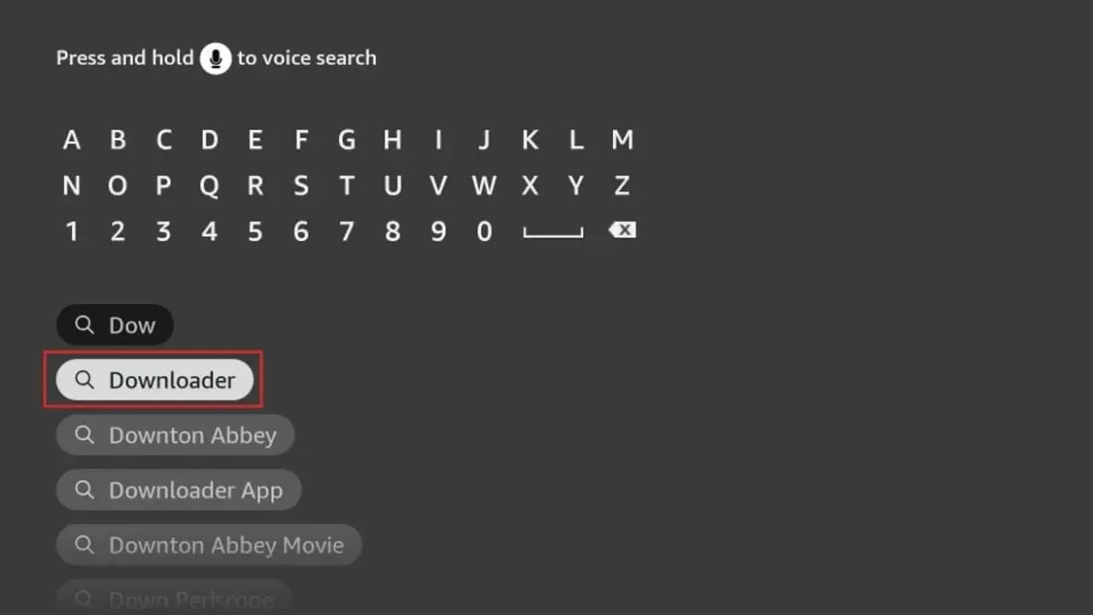Rechercher Downloader sur Firestick